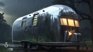 Rain On Bambi Roof Airstream Trailer💧Black Screen | 12 Hours | Sleep In Series