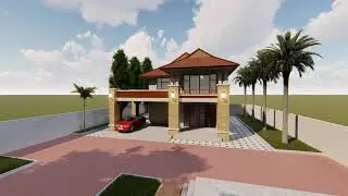Model ເຮືອນ​ສອງ​ຊັ້ນ ພ້ອມ​ພື້ນ​ທີ່​ສະ​ລອຍ​ນ້ຳ