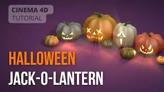 Cinema 4D: How to make Halloween pumpkin (jack-o-lantern)