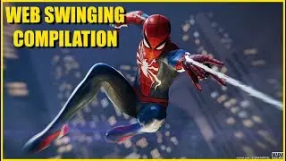 SpiderMan PS4 - Web Swinging across all areas Compilation
