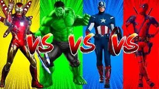 SUPERHERO COLOR DANCE CHALLENGE Iron Man vs Hulk vs Captain America vs Deadpool