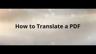 How to Translate a PDF
