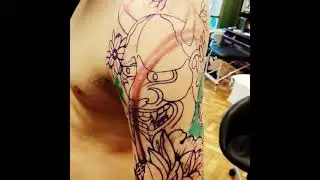 Zen Black Irezumi - Hannya Tattoo WIP - 2016