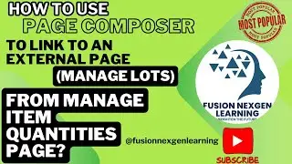 How to use page composer to link to an external page (Manage Lots) from Manage Item Quantities?