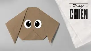 pliage serviette animaux tete chien origami