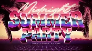 Convert Your Text to 80s / Retrowave Logo - Photoshop Text Effect