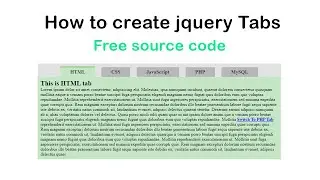 How to create jQuery tabs | jQuery tabs source code
