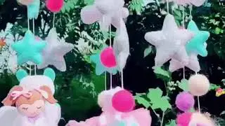 Мобиль в кроватку из фетра