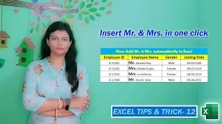 How to add Mr and Mrs in full excel in Hindi | MS Excel tips & tricks part-12 @DTech Official