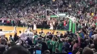 Paul Pierce Hits 3 to End His Final Game at TD GARDEN (Stadium Footage)