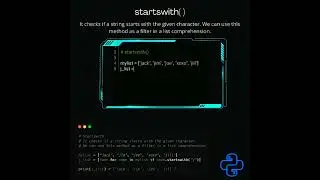 startswith( ) method | python tutorial #shorts #python #pythonprogramming