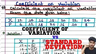 Statistics - How to calculate the coefficient of variation || Standard Deviation