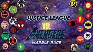 AVENGERS VS. JUSTICE LEAGUE MARBLE RACE #1 in Algodoo/ R & J MARBLE RACE MASTER