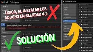 Cómo solucionar el error de instalación de los ADDONS | En Blender 4.2