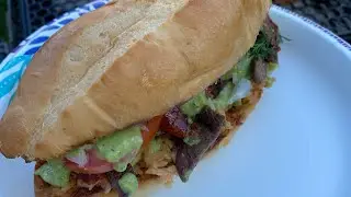 Tortas de asada and chorizo