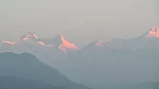 GRB 1963  HIMALAYAN PEAKS IN THE EVENING FROMM CHAUKORI