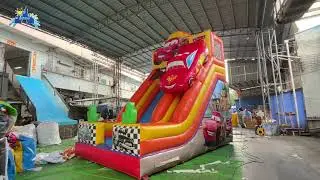 Cars Lightning McQueen Themed Inflatable Water Slide 🏎️ | Racing Fun for Kids!
