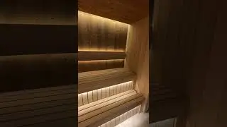 Финская сауна с панорамным остеклением и отделкой из Канадского кедра