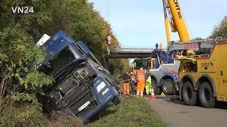 08.11.2019 - VN24 - truck accident on A1 - complicated recovery takes hours