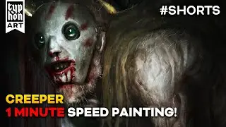 1 Minute Art! - Creeper - Speed painting #Shorts