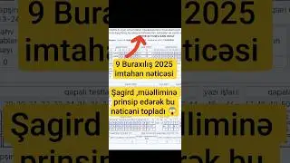 👉9 buraxılış 2025 imtahan nəticəsi.Müəllim səndən heç nə olmaz dedi , şagird də ... 