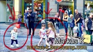 Kids Can’t Resist Busker’s Groove in Inverness - ‘Jumping Jack Flash’ (Stones)