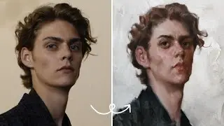 Painting A Portrait of A Male Model Step by Step | Oil Portrait Tutorial