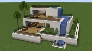 Minecraft - How to build a Modern Mansion with a Pool