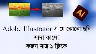 How to Convert color image to black and white in Illustrator।।Image Black & White in Illustrator.