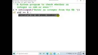 Python program to check whether an integer is odd or even