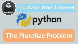 The problem from Internet: The Pluralize Problem | Python Simple Practice Problem | the code panda