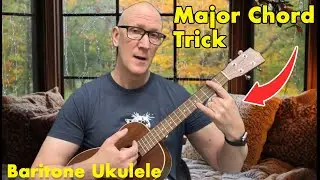 Learn this major chord shape on baritone ukulele - play anywhere up the neck