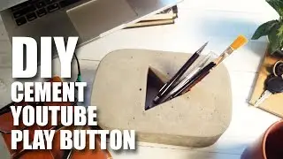 How to make a DIY Cement YouTube Play Button - Pen Holder