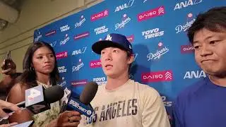 Yoshinobu Yamamoto on His First Start Back for Dodgers, Going Against Shota Imanaga