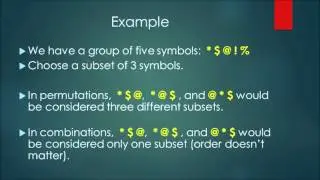 Combinations vs. Permutations