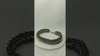 Мужской кольчужный браслет плетением Ravens Braid
