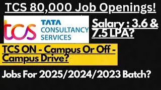 TCS Has Currently 80,000 Job Openings ?? | Salary Upto 7.5 LPA | Freshers Hiring🔥🔥