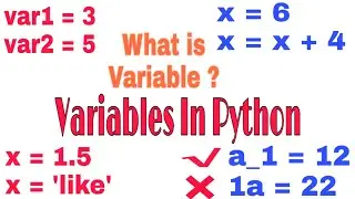 What Is Variables | Variables In Python | Rule For Variable Name | Hindi