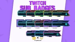 Premium Sub Badges - Cyber Punk Twitch Panels Premium Sub - PSD - Premium Download