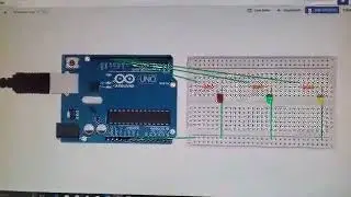 Circuito en Tinkercad. SEMÁFORO