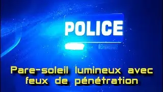 Plaque pare soleil Police avec feux flash LED