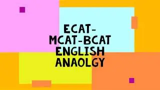 English ECAT Preparation , Analogy , Aptitude Test , lecture 1