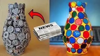 How to Make Flower Vase at Home Using Newspaper||Diy Flower Vase