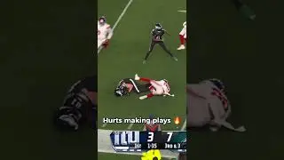 Jalen Hurts keeps his composure and makes an off balance throw #nfl #nflhighlight