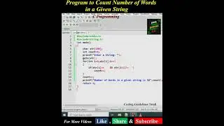 Program to Count Number of Words in a String | C Programming 