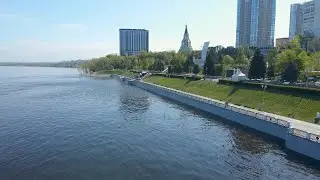 В Самаре на Волге затопило пляжи на островах и на набережной (8 мая 2021)