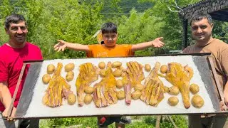 Remote Village Cooking: Sheep Chops in Salt Far from Civilization