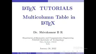 LaTeX Tutorial 10: Multicolumn Table in LaTeX