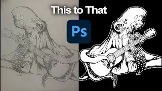 Pencil Drawing to Screen Print Ready Finished Shirt Graphic (Photoshop)