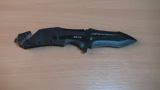 Китайский выкидной нож со сложным подводом. Заточка эльборами.